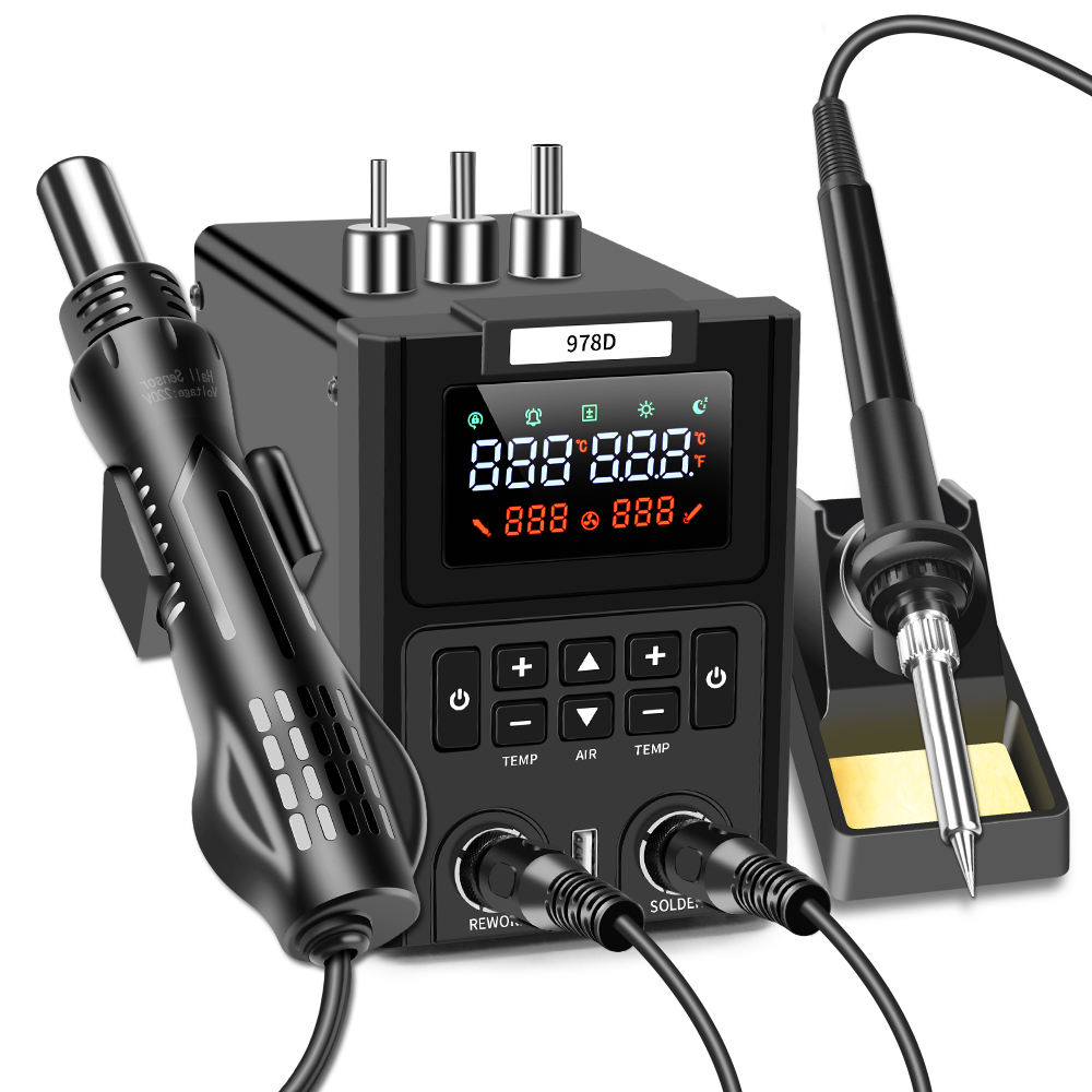 Station de Retravail SMD 2-en- - Smd Rework Station Hot Air Soldering 2 In 1 avis et prix